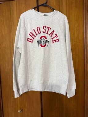 Ohio State Light Gray Pullover Crewneck Sweatshirt